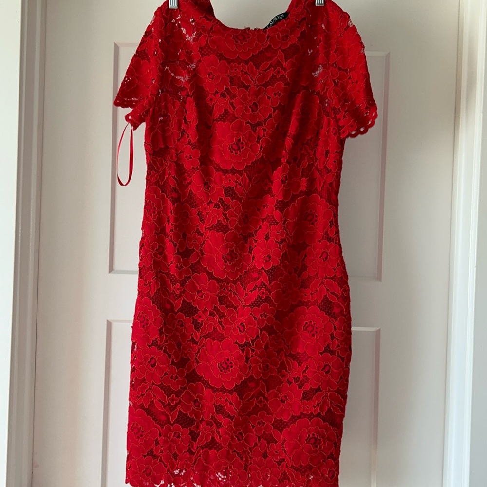 Ralph Lauren fire engine red dress!